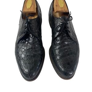 Genuine Alligator Shoes by Mason 9.5 Vtg oxford Black